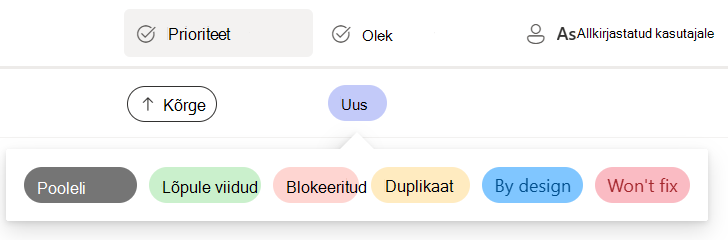 Olekuväärtuse valimise nupud