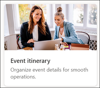 Screenshot of List template event itinerary