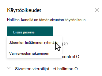 Lisää jäseniä -ruudun esikatselu