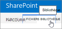 L’onglet Bibliothèque et parcourir du ruban
