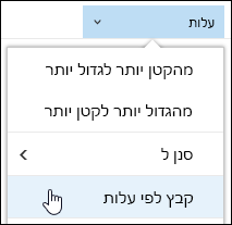 הקבוצה 'ספריית מסמכים' לפי תצוגה Office 365