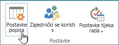 Popis Postavke na vrpci