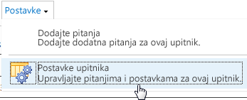 Postavke upitnika