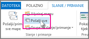 Gumb Pošalji sve u programu Outlook 2013