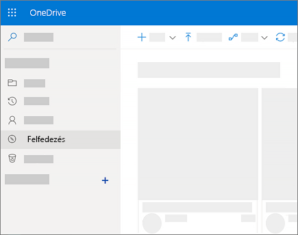 Képernyőkép a OneDrive Vállalati verzió Felfedezés nézetéről