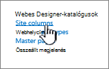 Webhelyoszlop opció a Webhely beállításai lapon