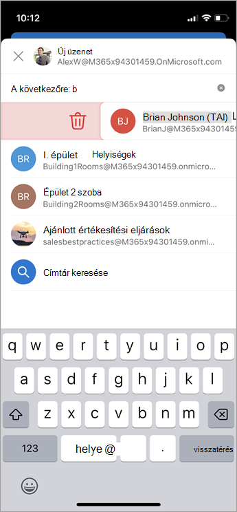 iOS-névjegy törlése