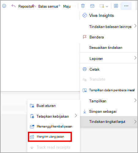 Kirim ulang pesan di Outlook versi baru dan web.