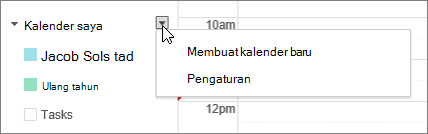 Pilih Kalender Saya lalu pilih Pengaturan