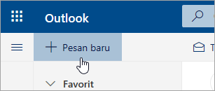 Cuplikan layar tombol Pesan baru