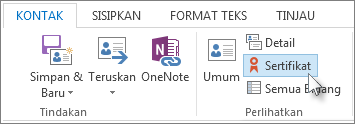 Memperlihatkan sertifikat orang tertentu