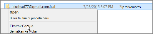 Klik kanan file dan pilih Ekstrak.