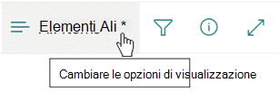 Menu "Cambia opzioni di visualizzazione".