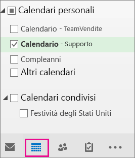 Scegliere la visualizzazione calendario