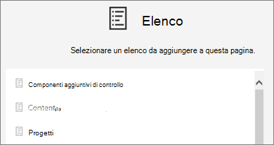 Selezionare un elenco