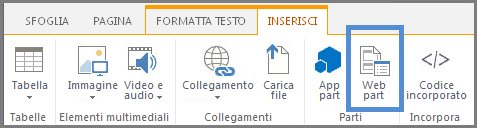 Inserire la web part