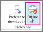 Pulsante Lavora Offline in Outlook 2013