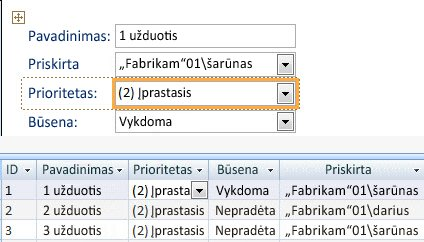 Rodinio kūrimas naudojant „Microsoft Access“