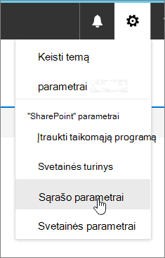 Settings menu with List settings highlighted