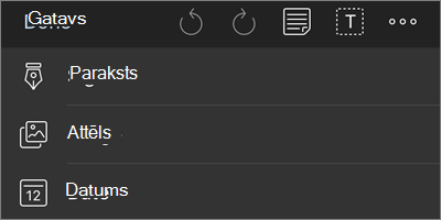 Papildu opcijas navigācijas izvēlnei OneDrive darbam ar iOS PDF atzīmēm