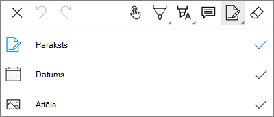 OneDrive darbam ar Android PDF atzīmju teksta izvēlne