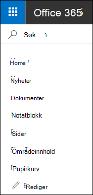 Venstre navigering i SharePoint