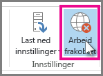 Arbeid frakoblet-knappen i Outlook 2013