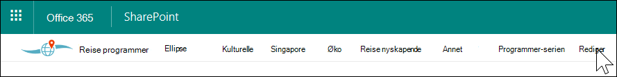 Navigering i SharePoint-hub