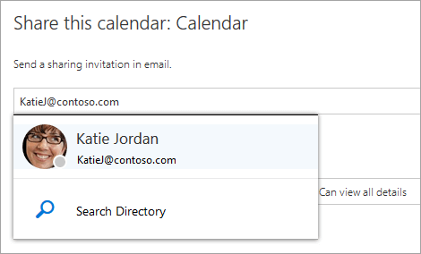 A screenshot of the Share this calendar dialog.