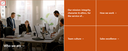 Image of the hero web part on the New employee onboarding site