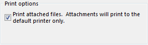 File attachment print options in the Print dialog box