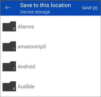 Save files from OneDrive