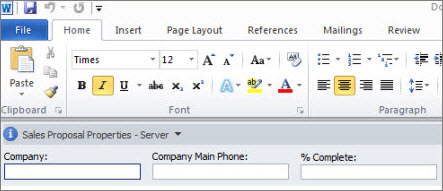 The Document Information Panel displays text boxes in a form to collect metadata from users.