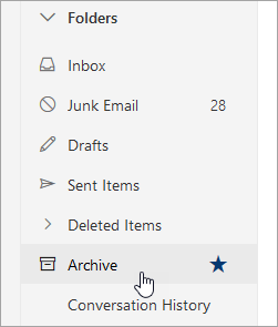 A screenshot of the Archive folder