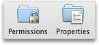 Organize tab, Permissions, Properties