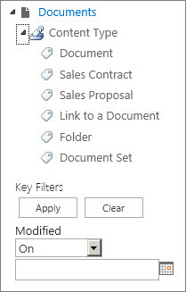 You can set up metadata navigation for a tree control in the left-hand panel