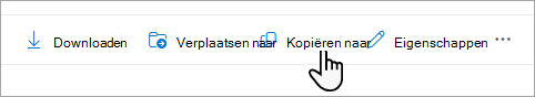 De opdracht Kopiëren naar op de taakbalk.