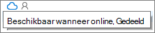 Pictogram status van OneDrive-bureaubladbestand met knopinfo