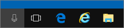 Windows 10-taakbalk met pictogrammen voor Edge en Internet Explorer