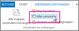 De knop Alles verzenden in Outlook 2013