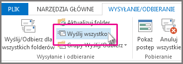 Przycisk Wyślij wszystko w programie Outlook 2013