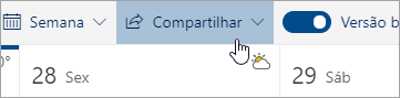 Uma captura de tela do botão Compartilhar