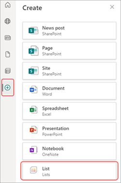 Captura de ecrã da Lista de Aplicações no SharePoint.