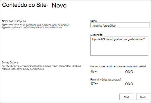 captura de tela de enter-survey-name-description