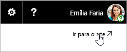 Captura de ecrã a mostrar o botão Ir para o site no site do OneDrive.