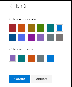 Particularizarea culorilor tematice ale site-ului SharePoint