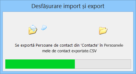 O imagine a casetei de progres a exportului.