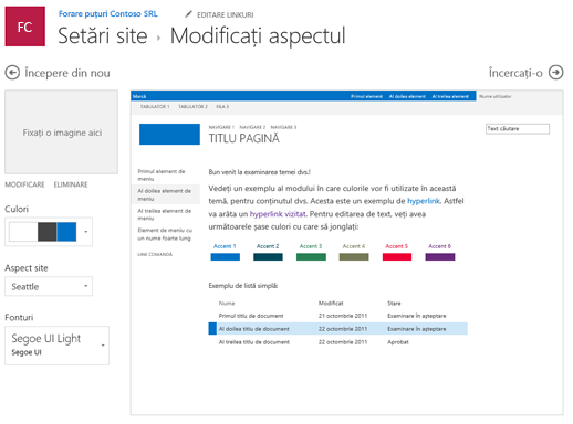 Editarea culorilor, fonturilor și aspectului aspectului aspectului