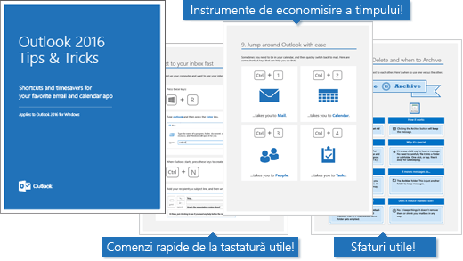 Outlook 2016 sfaturi și trucuri pentru coperta electronică, paginile din care arată câteva sfaturi