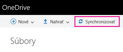 Tlačidlo Synchronizovať